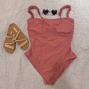 Ruffle Strap Tie-back One-Piece Swimsuit